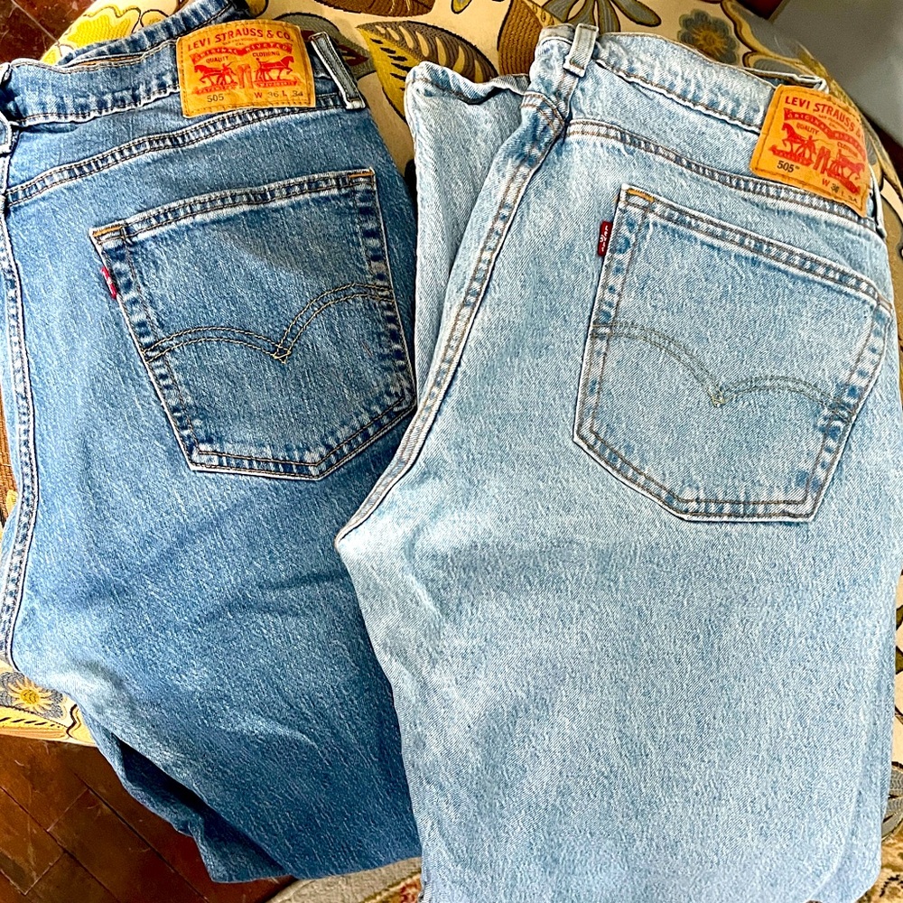 2 PAIRS of Levi’s 505 jeans. W36 L34.